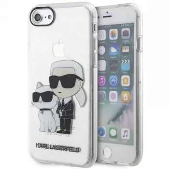 Karl Lagerfeld KLHCI8HNKCTGT iPhone 7/8/SE 2020 / SE 2022 prozirna tvrda futrola Glitter Karl & Choupette
