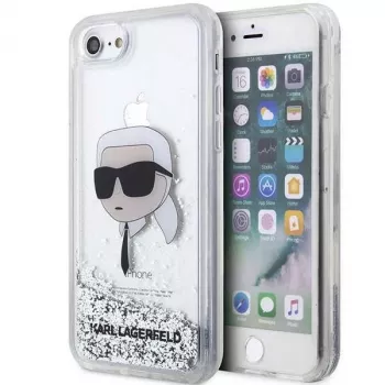 Karl Lagerfeld KLHCI8LNKHCH tvrda futrola Glitter Karl Head za iPhone 7/8/SE 2020/SE 2022, srebrna