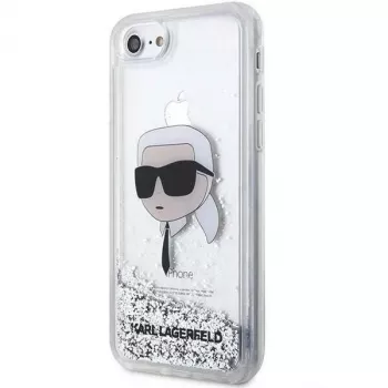 Karl Lagerfeld KLHCI8LNKHCH tvrda futrola Glitter Karl Head za iPhone 7/8/SE 2020/SE 2022, srebrna