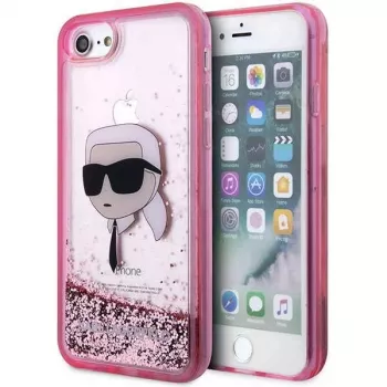 Karl Lagerfeld KLHCI8LNKHCP tvrda futrola Glitter Karl Head za iPhone 7/8/SE 2020/SE 2022, ružičasta