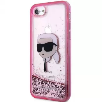 Karl Lagerfeld KLHCI8LNKHCP tvrda futrola Glitter Karl Head za iPhone 7/8/SE 2020/SE 2022, ružičasta
