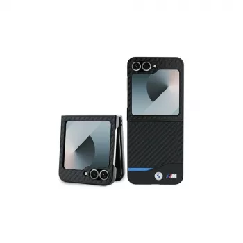 BMW Hardcase Carbon Blue Line for Samsung Galaxy Z Flip6 / Z Flip7 FE - Black