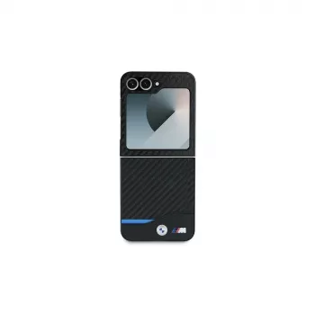 BMW Hardcase Carbon Blue Line for Samsung Galaxy Z Flip6 / Z Flip7 FE - Black
