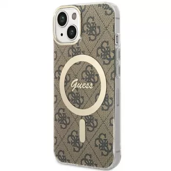 Guess GUHMP13MH4STW iPhone 13 / 14 / 15 6,1 inch smeđa tvrda futrola s MagSafe