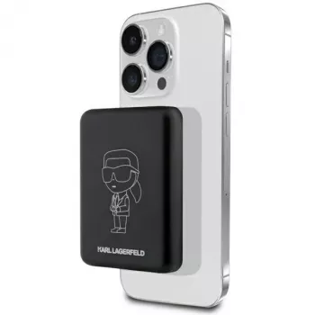 Karl Lagerfeld Ikonik MagSafe bežični power bank 3000mAh crni