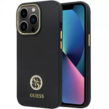 Guess GUHCP13LM4DGPK iPhone 13 Pro / 13 tvrda futrola Silicone Logo Strass 4G crna