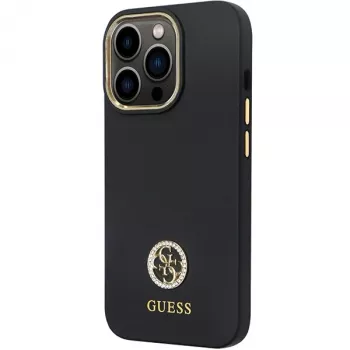 Guess GUHCP13LM4DGPK iPhone 13 Pro / 13 tvrda futrola Silicone Logo Strass 4G crna