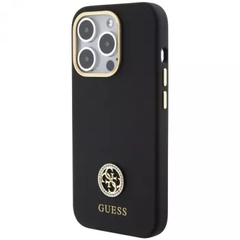 Guess GUHCP15LM4DGPK iPhone 15 Pro 6,1 inch crna tvrda futrola Silicone Logo Strass 4G