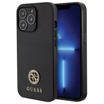 Guess GUHCP13LPS4DGPK tvrda futrola za Apple iPhone 13 Pro 6,1 inch crna strass metalni logo