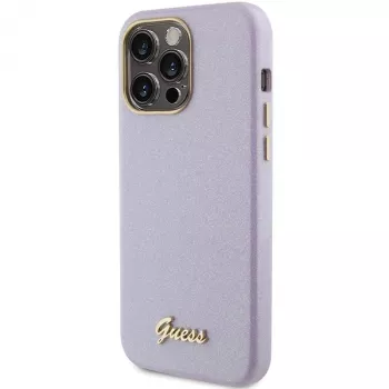 Guess GUHCP15LPGMCSL sjajna tvrda maska Glitter Script za iPhone 15 Pro 6,1 inch - ljubičasta