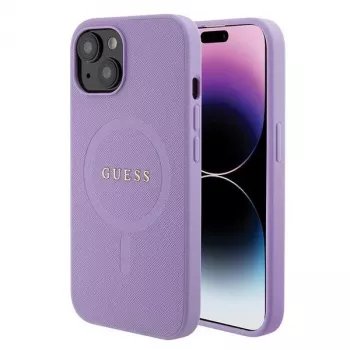 Guess GUHMP15MPSAHMCU Saffiano MagSafe tvrda futrola za iPhone 15 Plus / 14 Plus 6,7 inch ljubičasta