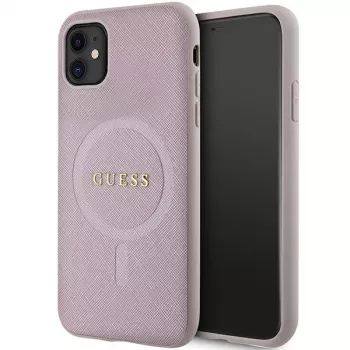 Guess GUHMN61PSAHMCP Saffiano MagSafe tvrda futrola za iPhone 11 / Xr 6.1 ružičasta