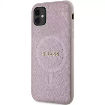 Guess GUHMN61PSAHMCP Saffiano MagSafe tvrda futrola za iPhone 11 / Xr 6.1 ružičasta