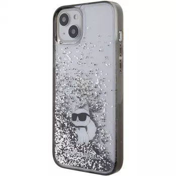 Karl Lagerfeld KLHCP15MLKCNSK iPhone 15 Plus / 14 Plus 6,7 inch prozirna tvrda futrola Liquid Glitter Choupette