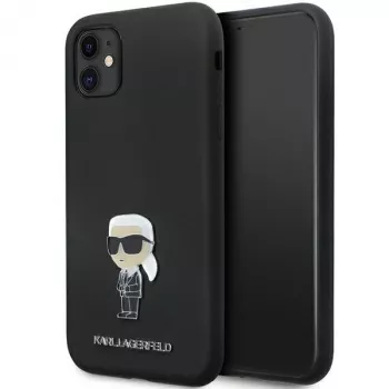 Karl Lagerfeld Ikonik Metal Pin silikonska futrola za Apple iPhone 11 / iPhone XR 6,1 inch crna