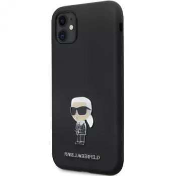 Karl Lagerfeld Ikonik Metal Pin silikonska futrola za Apple iPhone 11 / iPhone XR 6,1 inch crna