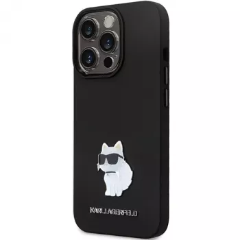 Karl Lagerfeld KLHCP14LSMHCNPK silikonska futrola C metalni privjesak za iPhone 14 Pro 6,1 inch crna