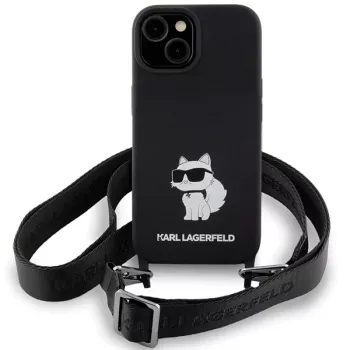Karl Lagerfeld KLHCP15SSCBSCNK iPhone 15 / 14 / 13 6.1 tvrda futrola crna Crossbody silikonska Choupette