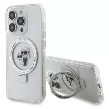 Karl Lagerfeld KLHMP13LHMRSKCH iPhone 13 Pro / 13 6,1 inch bijela tvrda futrola s prstenom Karl & Choupette MagSafe