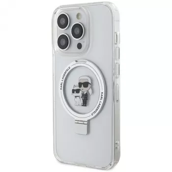 Karl Lagerfeld KLHMP13LHMRSKCH iPhone 13 Pro / 13 6,1 inch bijela tvrda futrola s prstenom Karl & Choupette MagSafe