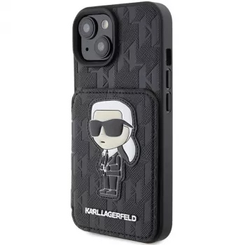 Karl Lagerfeld KLHCP15SSAKKNSCK Saffiano Ikonik tvrda futrola za iPhone 15/14/13 6,1 inch crna