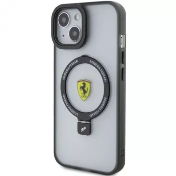 Ferrari FEHMP15SUSCAK iPhone 15 / 14 / 13 6.1 inch Black Hardcase Ring Stand 2023 Collection MagSafe