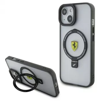 Ferrari FEHMP15SUSCAH iPhone 15 / 14 / 13 6.1 Transparent Hard Case Ring Stand 2023 Collection MagSafe