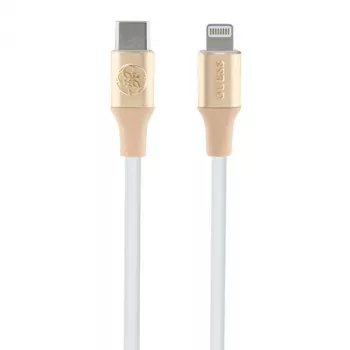 Guess GUCLLALRGDD USB-C na Lightning kabel 1,5 m brzo punjenje svijetlozlatni s utisnutim logotipom