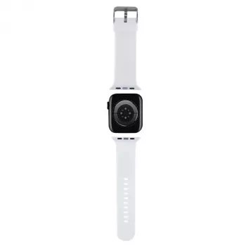 Karl Lagerfeld KLAWMSLKCNH remen za Apple Watch 38/40/41mm bijeli 3D Rubber Karl & Choupette Heads
