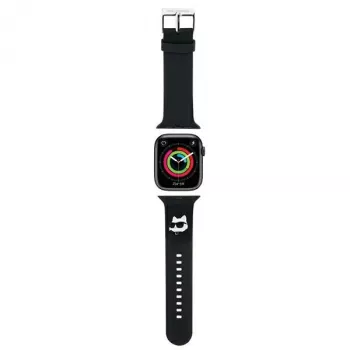 Karl Lagerfeld 3D Rubber Choupette Head remen za Apple Watch 42/44/45/49mm crni