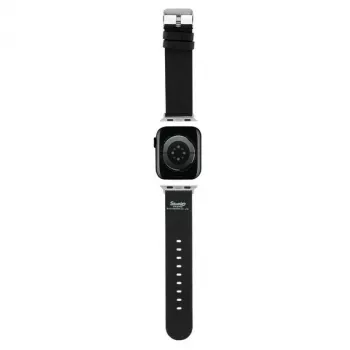 Hello Kitty HKAWMPSAPSK remen za Apple Watch 38/40/41mm crni silikonski uzorak Heads & Bows
