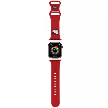 Hello Kitty HKAWMSCHBLR remen za Apple Watch 38/40/41mm crveni silikon Kitty Head