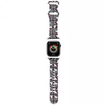 Hello Kitty HKAWMSDIESK remen za Apple Watch 38/40/41mm crni silikonski Heads & Stripes