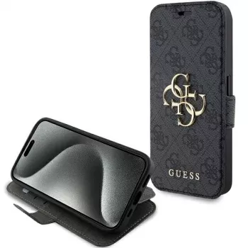 Guess GUBKP15L4GMGGR iPhone 15 Pro 6,1 inch siva futrola s preklopom 4G Metal Logo