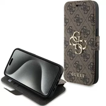 Guess GUBKP15L4GMGBR iPhone 15 Pro 6,1 inch folio futrola smeđa 4G Metal Logo