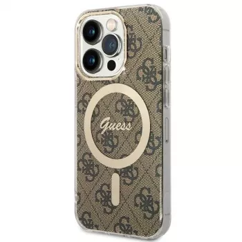Guess GUHMP15LH4STW tvrda futrola za Apple iPhone 15 Pro 6,1 inch smeđa IML 4G MagSafe