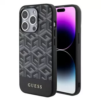 Guess GUHMP15XHGCFSEK iPhone 15 Pro Max 6,7 inch crna tvrda futrola GCube Stripes MagSafe