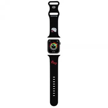 Hello Kitty HKAWLSCHBLK silikonska narukvica za Apple Watch 42/44/45/49mm crna
