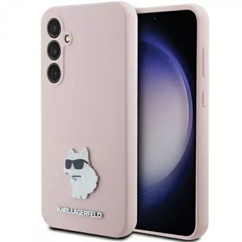 Karl Lagerfeld KLHCS23FESMHCNPP S23 FE S711 ružičasta silikonska futrola Choupette Metal Pin za Samsung Galaxy S23 FE