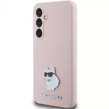 Karl Lagerfeld KLHCS23FESMHCNPP S23 FE S711 ružičasta silikonska futrola Choupette Metal Pin za Samsung Galaxy S23 FE