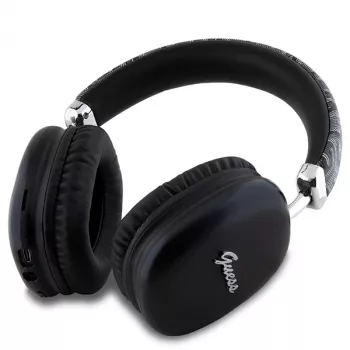 Guess Gcube Metallic Script Logo on-ear Bluetooth slušalice crne