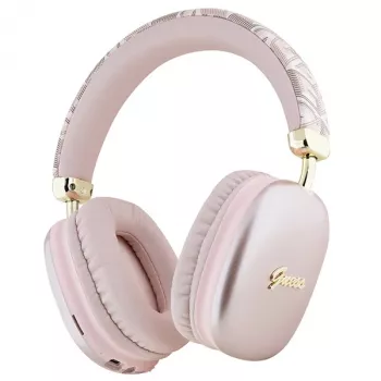 Guess Gcube Metallic Script Logo on-ear Bluetooth slušalice ružičaste