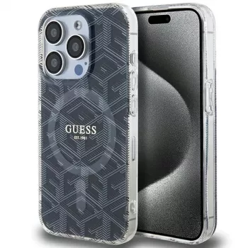 Guess GUHMP15XHGCUSTGK iPhone 15 Pro Max 6,7 inch crna tvrda futrola IML GCube MagSafe