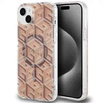 Guess GUHMP15SHGCUSTGW iPhone 15 / 14 / 13 6,1 inch smeđa tvrda futrola IML GCube MagSafe