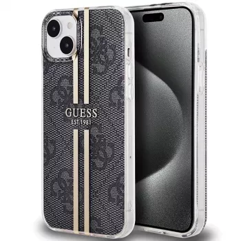 Guess GUHCP15MH4PSEGK tvrda futrola za Apple iPhone 15 Plus / 14 Plus 6,7 inch crna 4G zlatne pruge