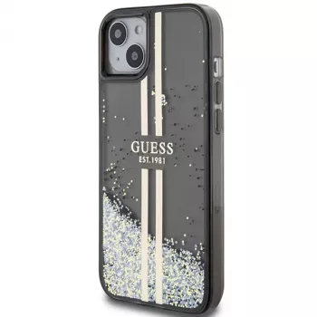Guess GUHCP15MLFCSEGK Liquid Glitter Gold Stripes tvrda futrola za iPhone 15 Plus / 14 Plus 6,7 inch - crna