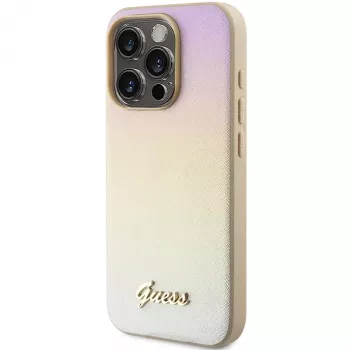 Guess GUHCP15LPSAIRSD Saffiano Iridescent Script tvrda futrola za Apple iPhone 15 Pro 6,1