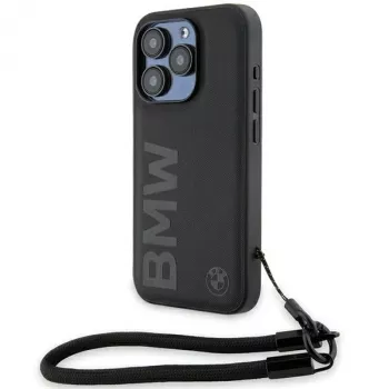 BMW Signature Leather Wordmark Cord tvrda futrola za iPhone 15 Pro 6,1