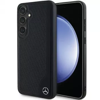Mercedes-Benz MEHMS24S23RBGVK S24 S921 crna tvrda futrola koža Debossed Line MagSafe za Samsung Galaxy S24