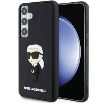 Karl Lagerfeld KLHCS24S3DRKINK S24 S921 crna tvrda futrola 3D guma Ikonik za Samsung Galaxy S24